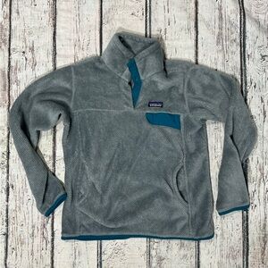 Patagonia Gray Green Color Snap T Pullover Fleece Womens Outerwear Jacket